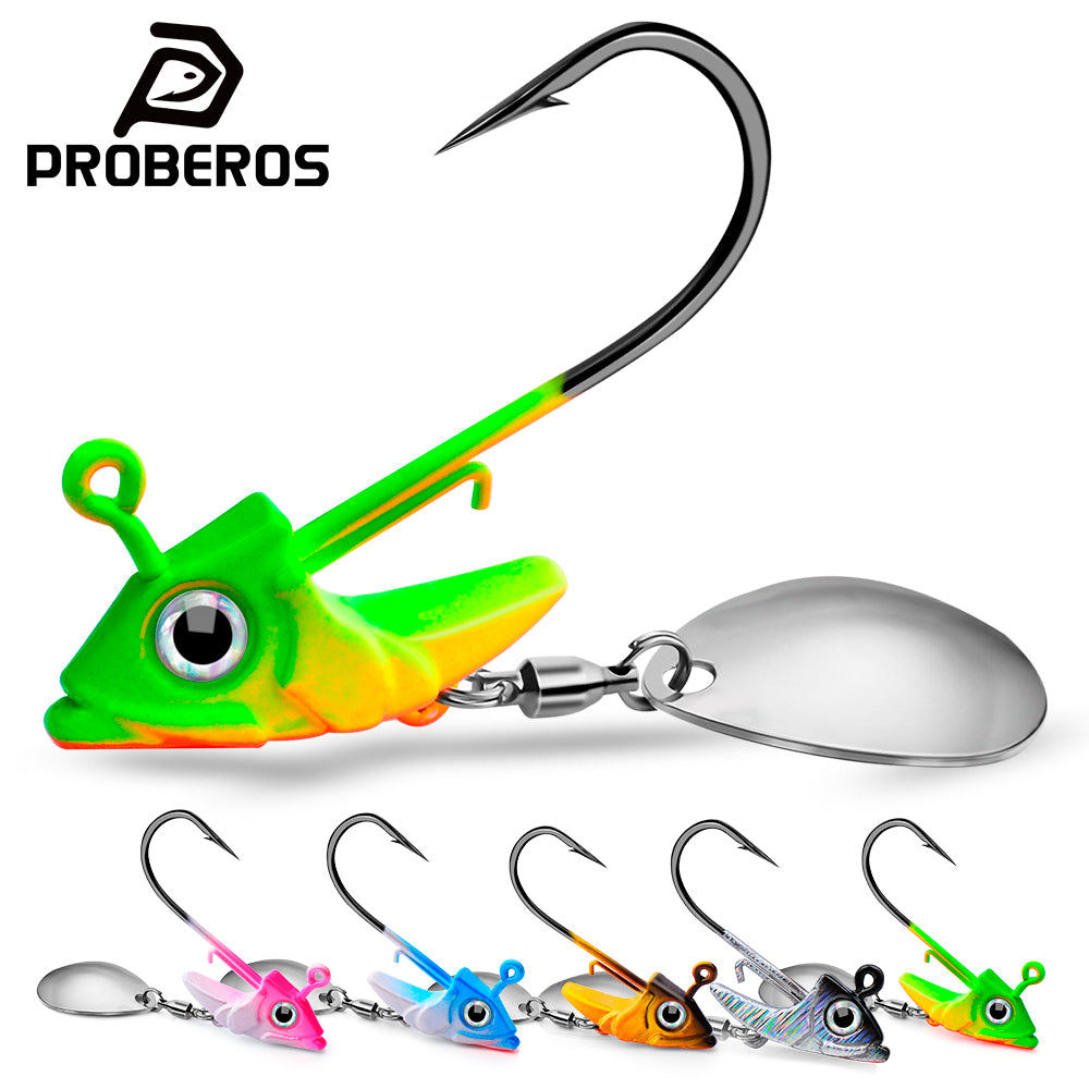 PROBEROS 5Pcs Saltwater Lead Jig Hooks 7g-15g High Carbon Steel Fishing Hooks