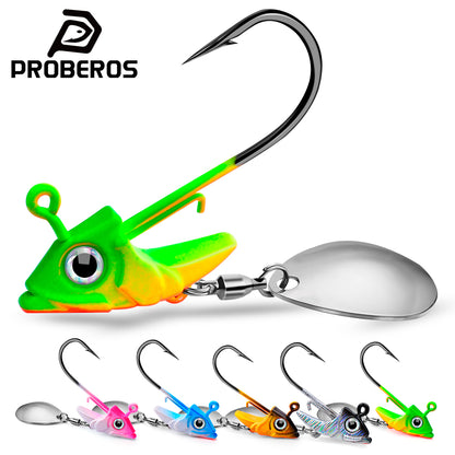PROBEROS 5Pcs Saltwater Lead Jig Hooks 7g-15g High Carbon Steel Fishing Hooks