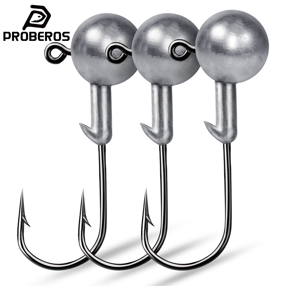 PROBEROS 5Pcs Saltwater Lead Jig Hooks 1g-20g High Carbon Steel Fishing Hooks
