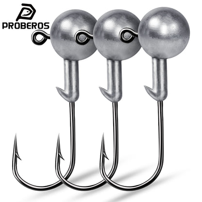 PROBEROS 5Pcs Saltwater Lead Jig Hooks 1g-20g High Carbon Steel Fishing Hooks