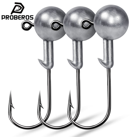 PROBEROS 5Pcs Saltwater Lead Jig Hooks 1g-20g High Carbon Steel Fishing Hooks