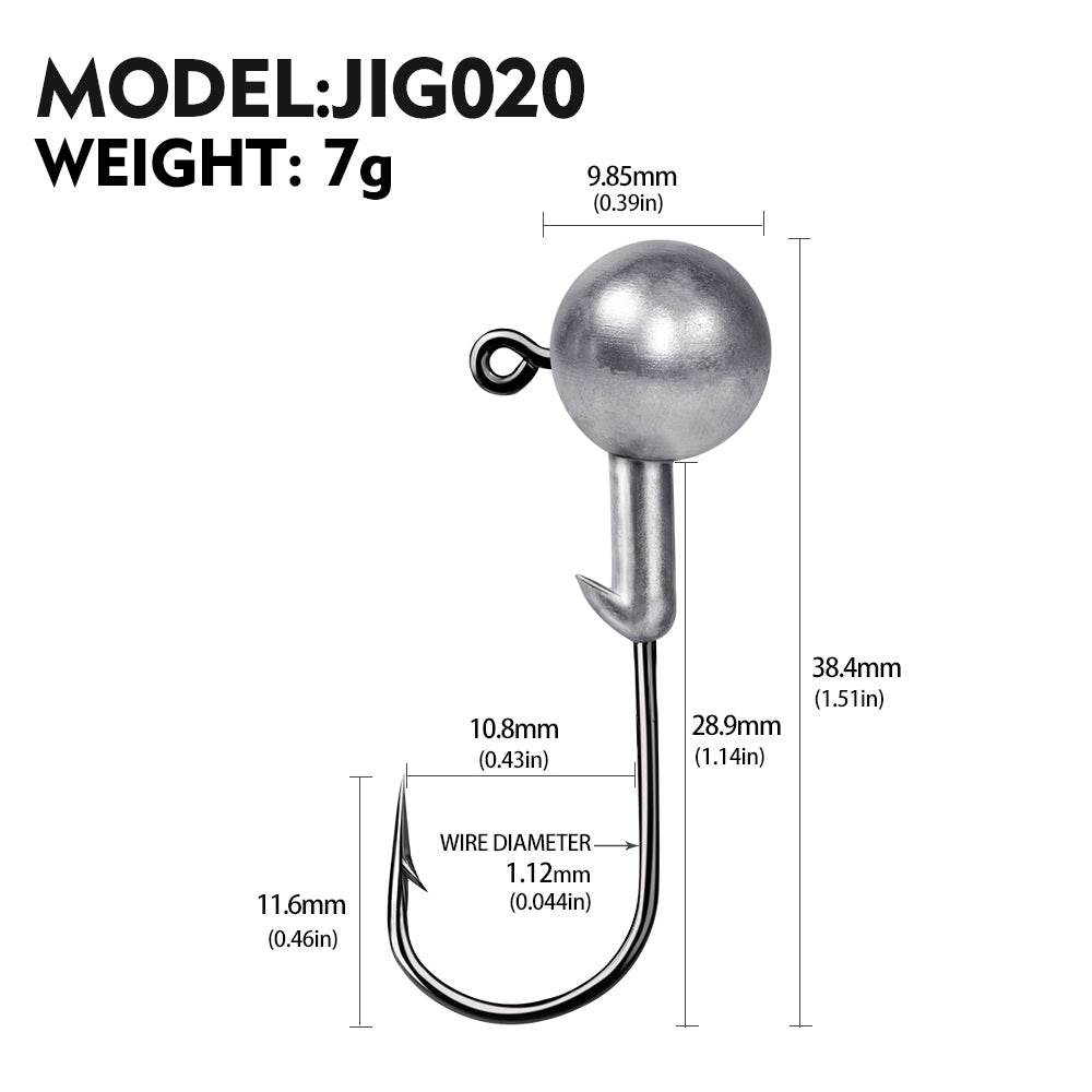 PROBEROS® Sharp Natural Soft Bait Hook 1-20g Soft Worm Hook JIG HOOK Bass Hook Lure Accessories 50pcs - Proberos