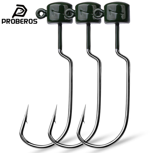 PROBEROS 5Pcs Saltwater Lead Jig Hooks 3.5g-7g High Carbon Steel Fishing Hooks