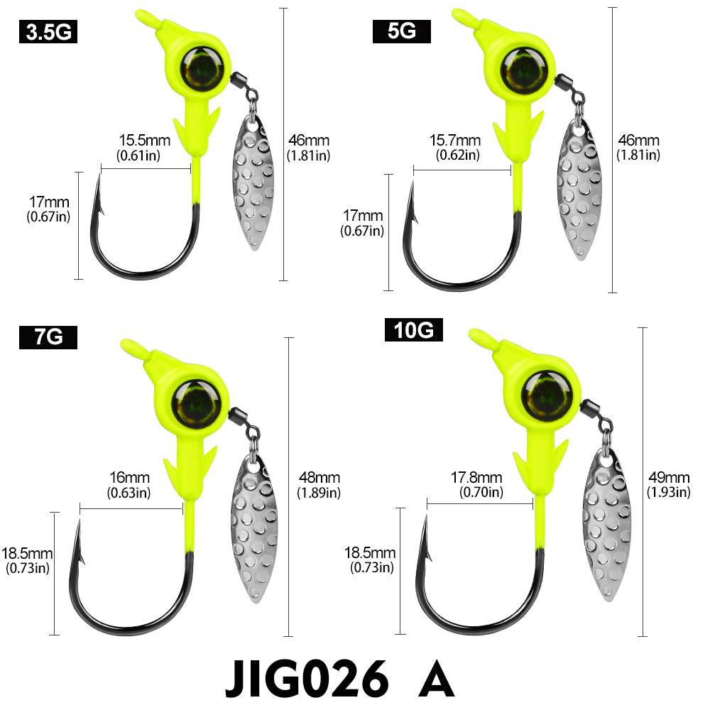 PROBEROS® Big Eye Lead Head Hook Color Lead Head Hook with Rotating Sequins Lure Hook Fishing Supplies 50pcs - Proberos