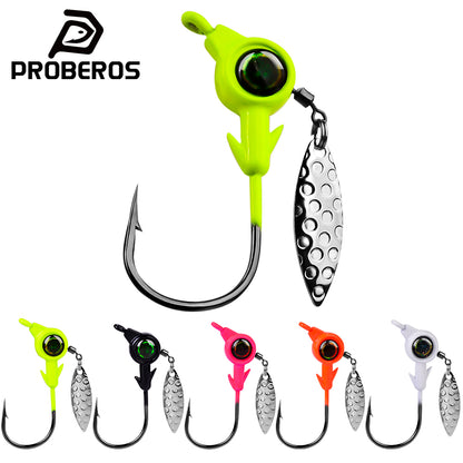 PROBEROS 5Pcs Saltwater Lead Jig Hooks 4g-10g High Carbon Steel Fishing Hooks