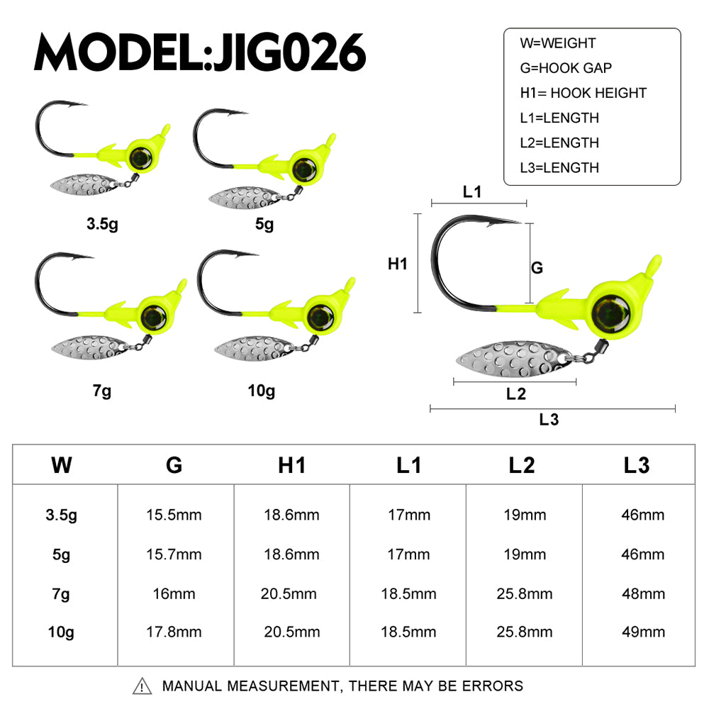 PROBEROS 5Pcs Saltwater Lead Jig Hooks 4g-10g High Carbon Steel Fishing Hooks