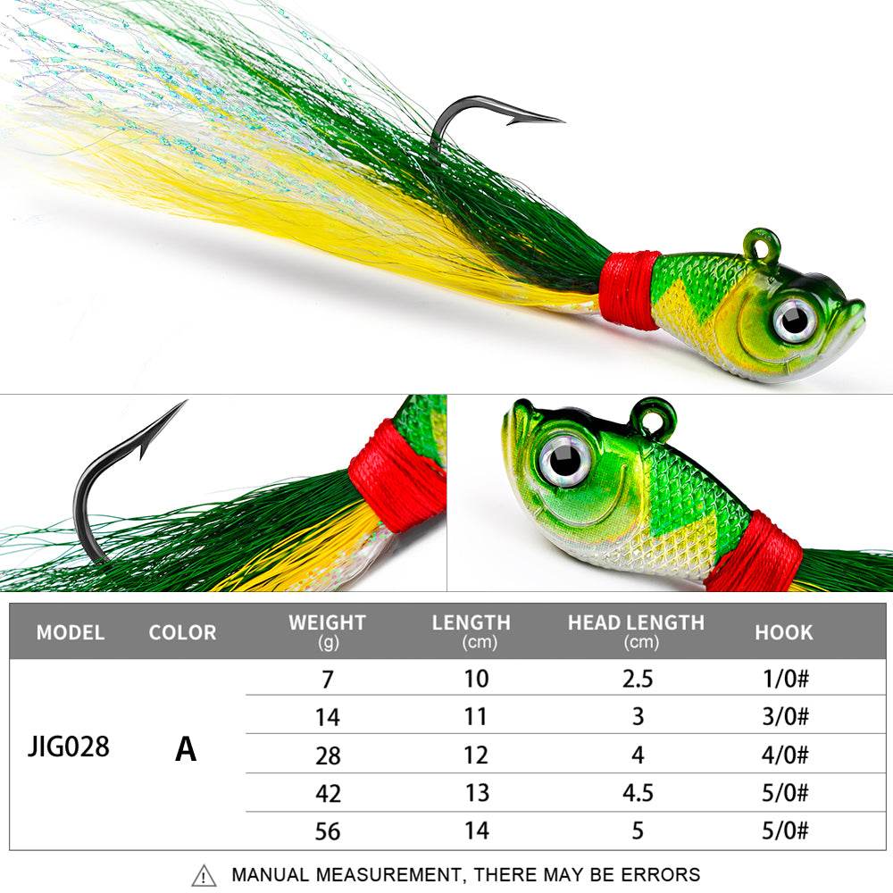 PROBEROS® Lure Small Lead Fish Long-cast Submerged Small Iron Plate VIB with Feather Hook Tied Hair Hook Metal Hard Bait Fake Bait 10pcs - Proberos
