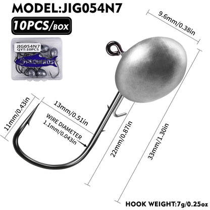 PROBEROS JIG054 Jig Head Hooks 1.5g-7g Freshwater for Trout Perch Crappie