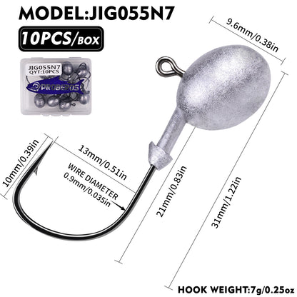 PROBEROS JIG055 Jig Head Hooks Freshwater for Trout Perch Crappie