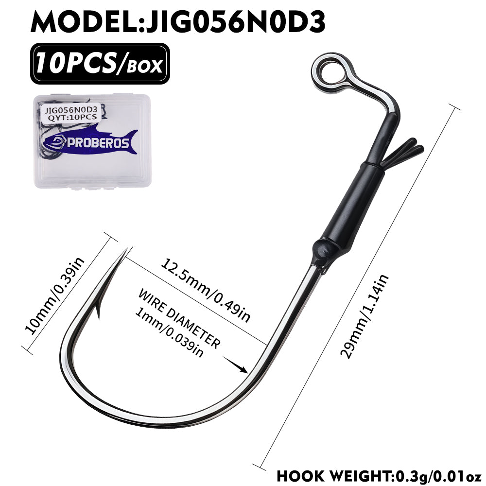 PROBEROS JIG056 Multi-Spike Lead Jig Head Hooks (10-Pack)