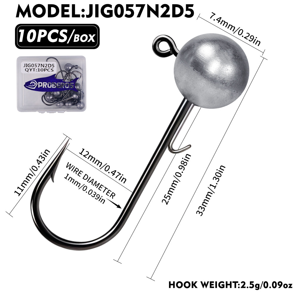 PROBEROS JIG057 Ball Lead Jig Head Hooks