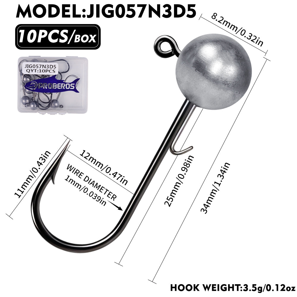 PROBEROS JIG057 Ball Lead Jig Head Hooks