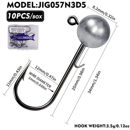 PROBEROS JIG057 Jig Head Hooks 2.5g-5g Freshwater for Bass Trout Perch