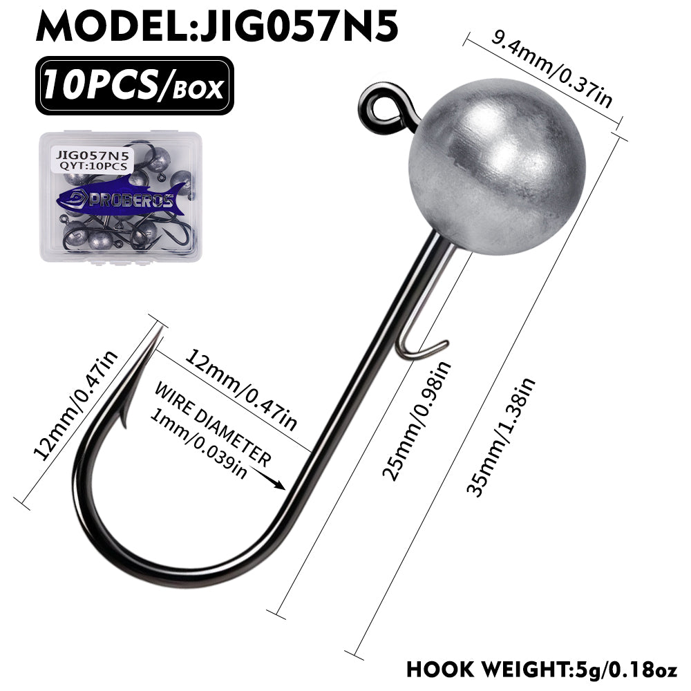 PROBEROS JIG057 Ball Lead Jig Head Hooks