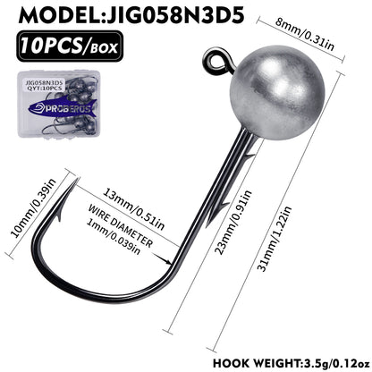 PROBEROS JIG058 Jig Head Hooks 1.8g-5g Freshwater for Bass Trout Perch