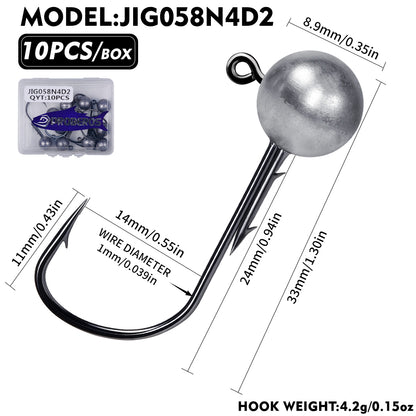 PROBEROS JIG058 Jig Head Hooks 1.8g-5g Freshwater for Bass Trout Perch