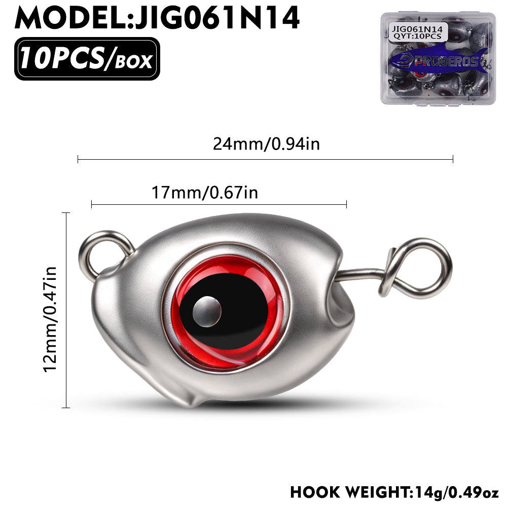 PROBEROS JIG061 3D Fish Eye Lead Jig Heads 3.5g-28g 10Pcs