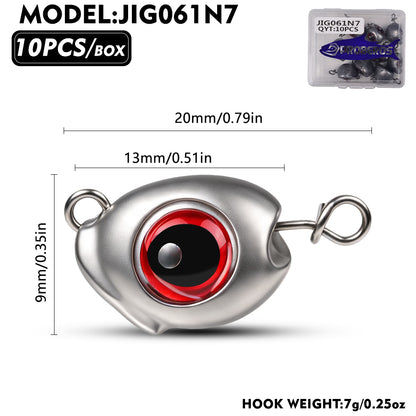 PROBEROS JIG061 3D Fish Eye Lead Jig Heads 3.5g-28g 10Pcs