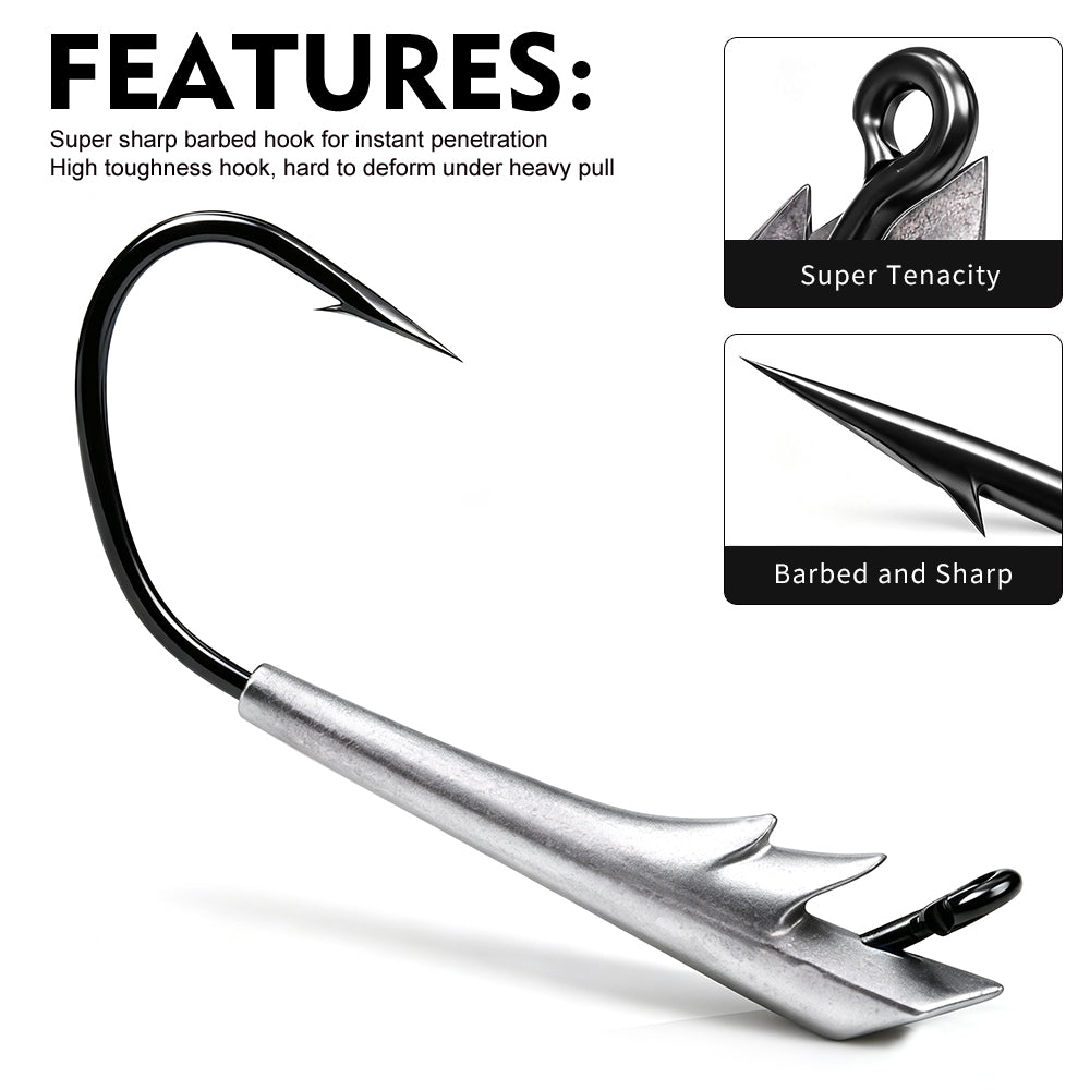 PROBEROS JIG064 Boat‑Shape Weighted Jig Head Hooks 10PCS/Box