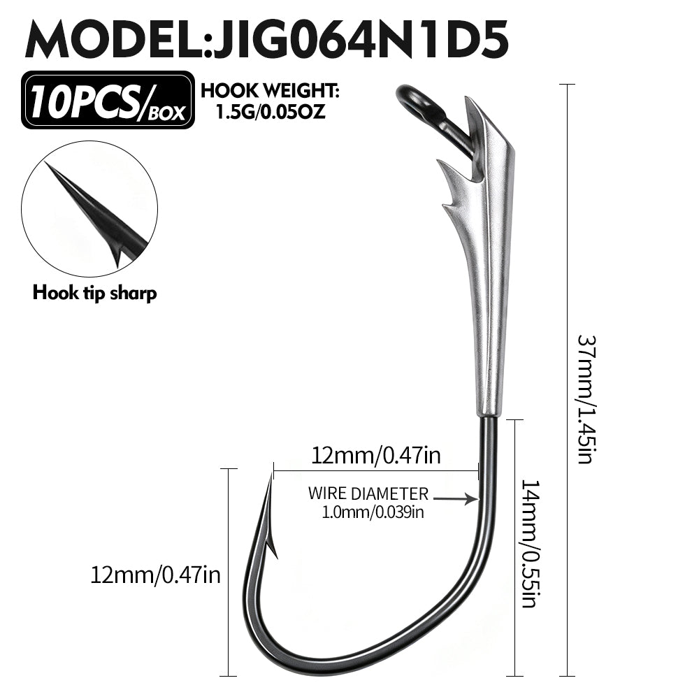 PROBEROS JIG064 Boat‑Shape Weighted Jig Head Hooks 10PCS/Box