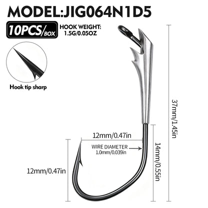 PROBEROS JIG064 Boat‑Shape Weighted Jig Head Hooks 10PCS/Box