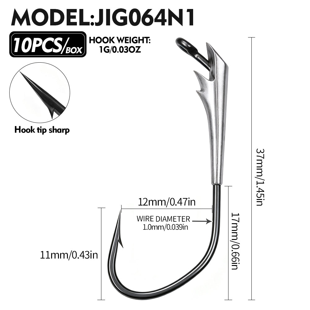 PROBEROS JIG064 Boat‑Shape Weighted Jig Head Hooks 10PCS/Box