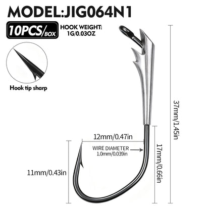 PROBEROS JIG064 Boat‑Shape Weighted Jig Head Hooks 10PCS/Box