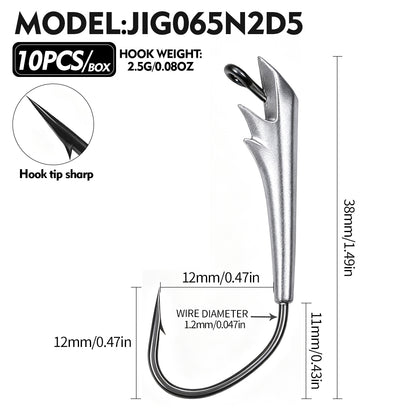 PROBEROS JIG064 Boat‑Shape Weighted Jig Head Hooks 10PCS/Box