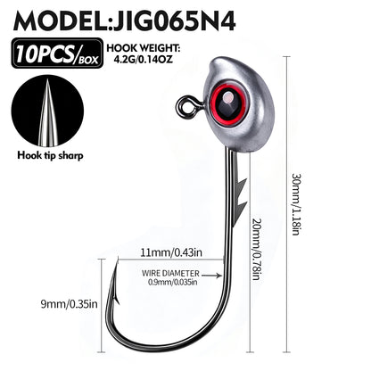 PROBEROS JIG065 3D Fish Eye Lead Jig Head Hooks