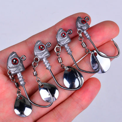 PROBEROS JIG067 Jig Head Hooks with Willow Blade 3D Eyes 3.5g-10g 10PCS