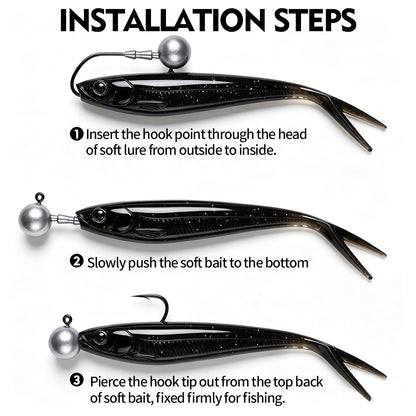 PROBEROS JIG068 Jig Head Hooks Freshwater for Bass Trout Perch