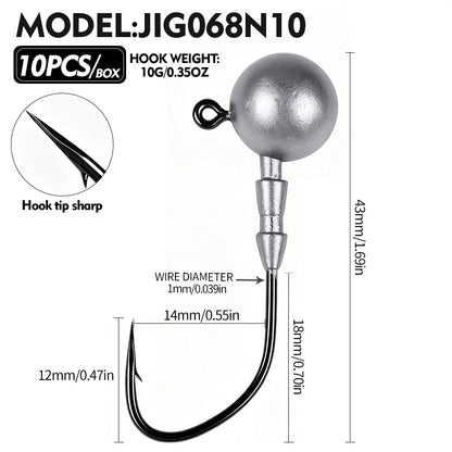 PROBEROS JIG068 Jig Head Hooks Freshwater for Bass Trout Perch