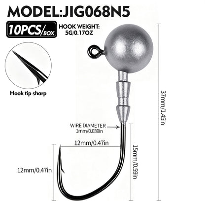 PROBEROS JIG068 Jig Head Hooks Freshwater for Bass Trout Perch