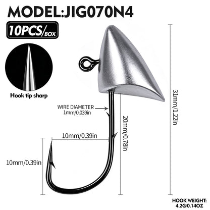 PROBEROS JIG070 Jig Head Hooks 2.7g-7g Freshwater for Bass Trout Perch