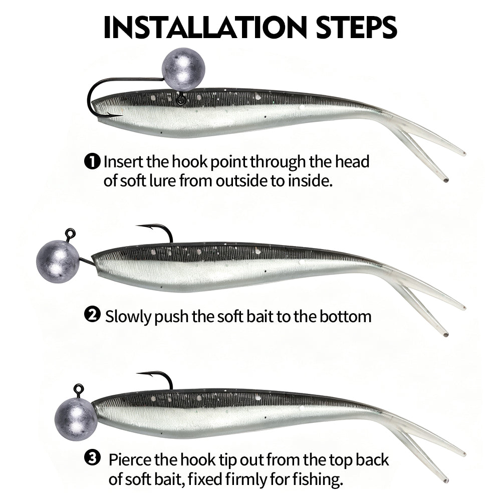 PROBEROS JIG071 Oval Ball Lead Jig Head Hooks