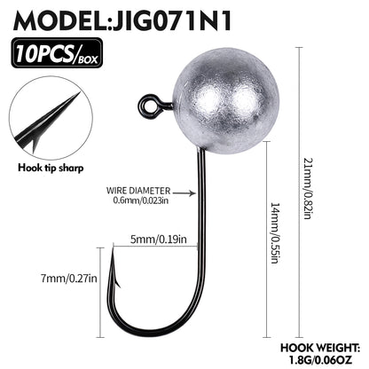 PROBEROS JIG071 Jig Head Hooks Freshwater for Trout Perch Crappie