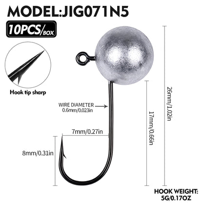 PROBEROS JIG071 Jig Head Hooks Freshwater for Trout Perch Crappie