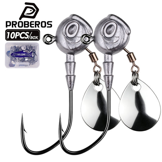 PROBEROS JIG072 Spinner Lead Jig Head Hooks 3.5g-10g
