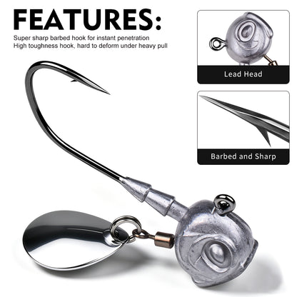 PROBEROS JIG072 Jig Head Hooks 3.5g-10g Freshwater for Trout Perch Crappie