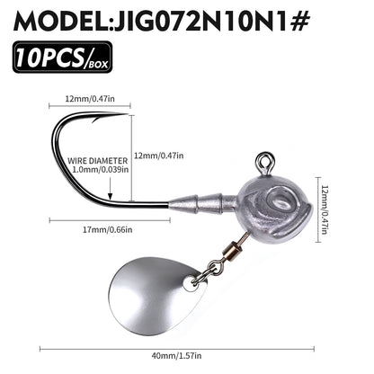 PROBEROS JIG072 Jig Head Hooks 3.5g-10g Freshwater for Trout Perch Crappie