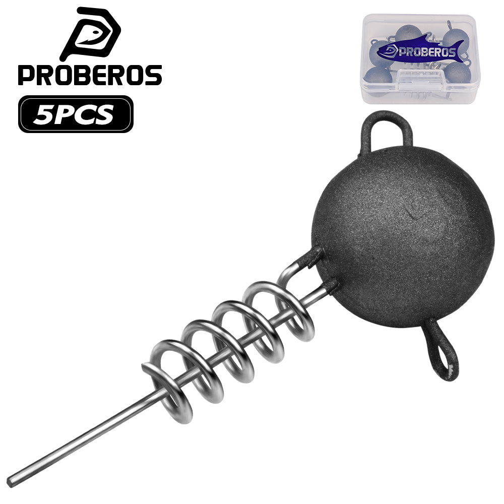 PROBEROS Lead Squid Jig Lure 60g-200g A-E Colors 5Pcs Lead Head Squid Skirt Jig Bait Pre Rigged For Offshore Fishing