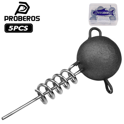 PROBEROS Lead Squid Jig Lure 60g-200g A-E Colors 5Pcs Lead Head Squid Skirt Jig Bait Pre Rigged For Offshore Fishing