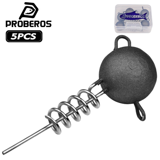 PROBEROS Lead Squid Jig Lure 60g-200g A-E Colors 5Pcs Lead Head Squid Skirt Jig Bait Pre Rigged For Offshore Fishing