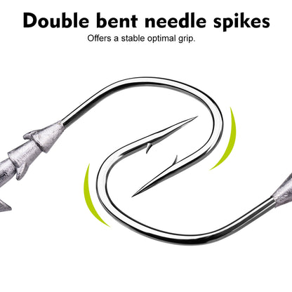 PROBEROS Lead Jig Head Hooks, 1/0#-3/0#, 5pcs/Set;Fish-Shaped Jig Hooks, Heavy Duty, for Soft Lures
