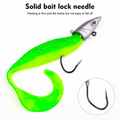 PROBEROS Lead Jig Head Hooks, 1/0#-3/0#, 5pcs/Set;Fish-Shaped Jig Hooks, Heavy Duty, for Soft Lures