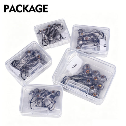 PROBEROS JIG075 3D Eye Lead Jig Head Hooks 3.5g-14g Soft Plastic Lure Jig Hooks Freshwater Saltwater Fishing