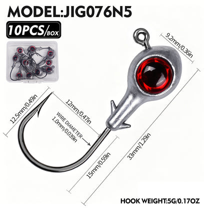 12 oz lead fishing hooks PROBEROS JIG076 Red 3D Eye Jig Head – Proberos or post Abu Ambassadeur 5000 De universal fit Option:Default