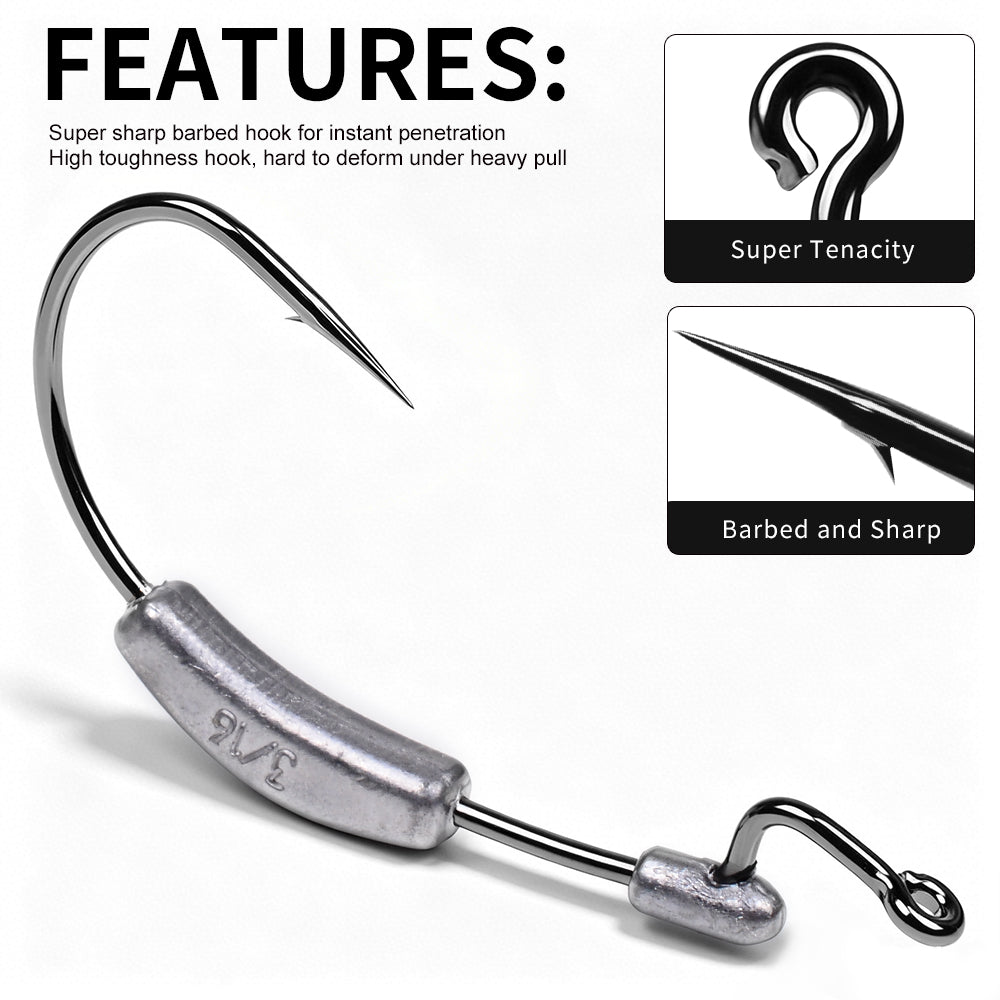 PROBEROS JIG077 Double Weight Lead Jig Head Hooks (1.75g-7g)