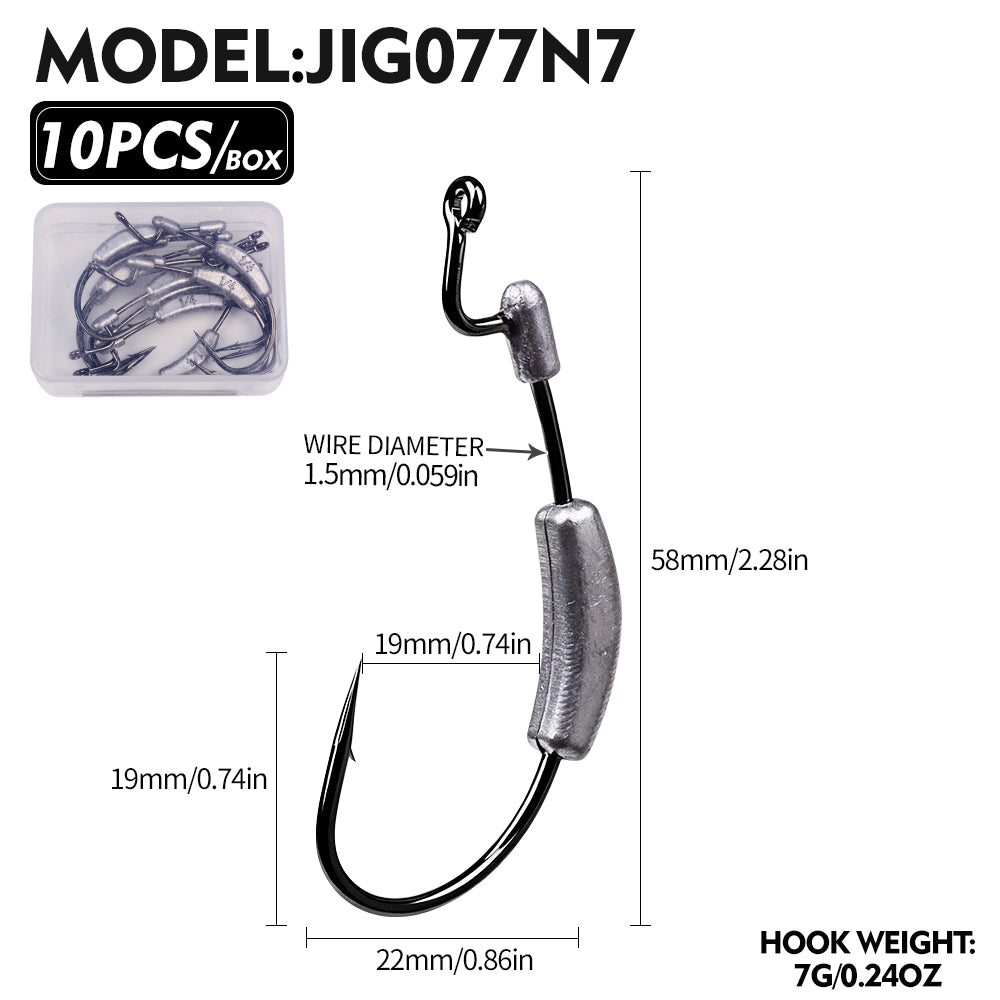 PROBEROS JIG077 Double Weight Lead Jig Head Hooks (1.75g-7g)