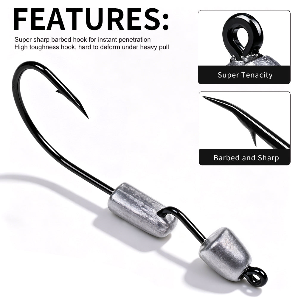 PROBEROS JIG079 Dual Lead Weight Offset Jig Hooks (1.8g-5.6g)